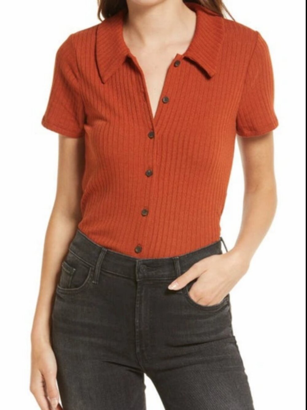 Madewell women’s Rust Button-Up Shirt
